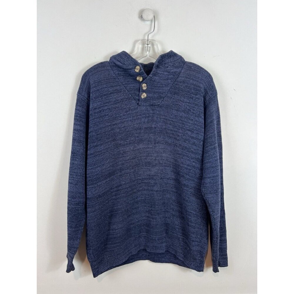 Vintage Northern Isles Sweater Men’s M Knit Blue Collared Preppy Academia Dad